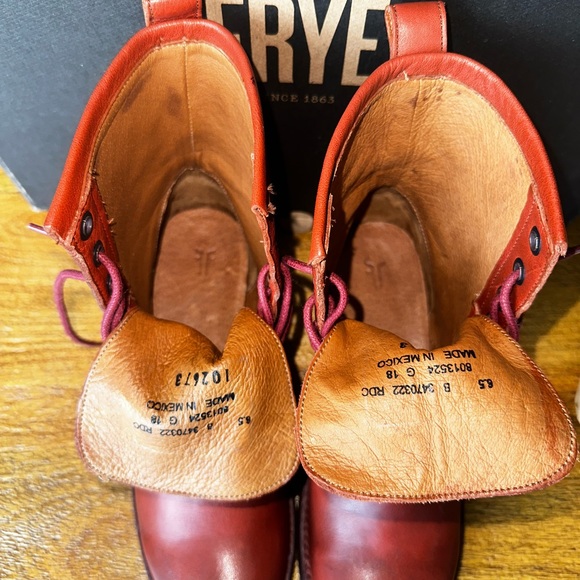 Frye Veronica Combat Boot Red Clay 6.5 - Picture 8 of 12